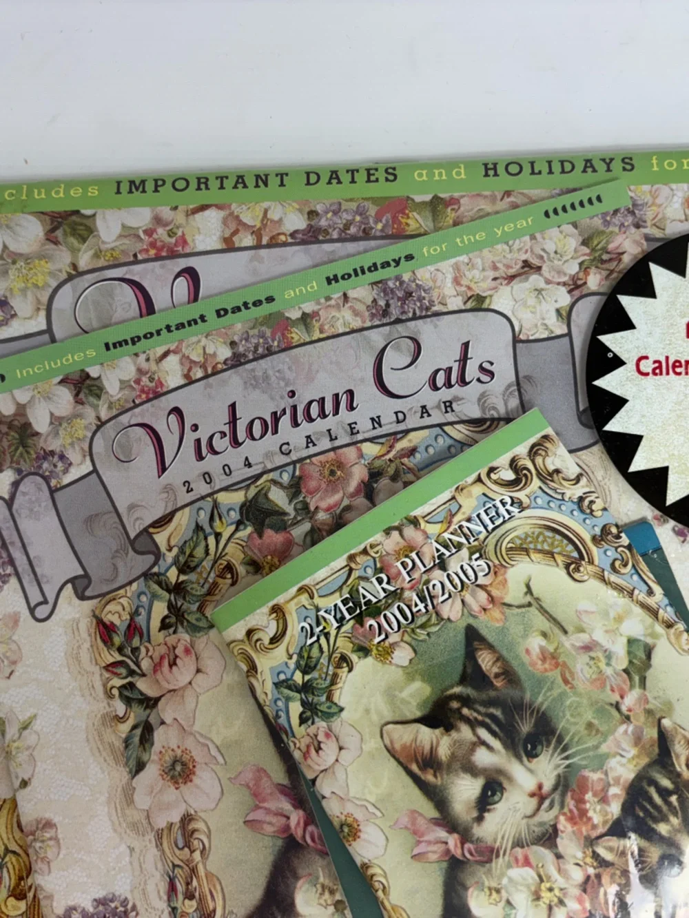 Unopened 2004 Victorian Cats 16 Month Calendar 4 In 1 Set